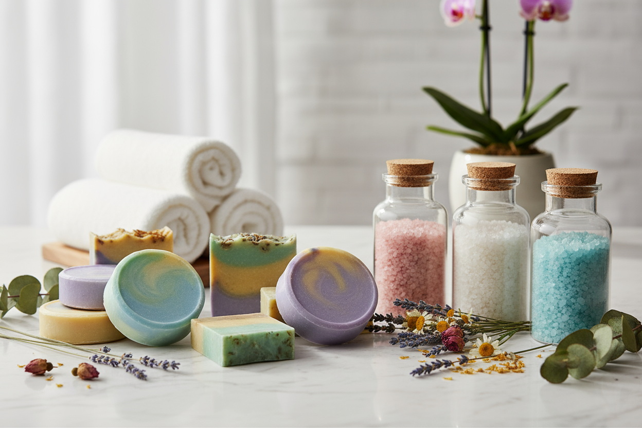 Soap bars and bath salts